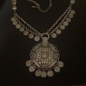 Rare Vintage Avon HS Chrome Finish Silver Fringe 20 inch Necklace